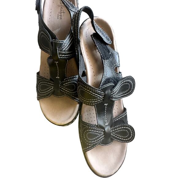 Clarks Collection Ultimate Comfort Size 12 Black Sandals - Picture 3 of 7